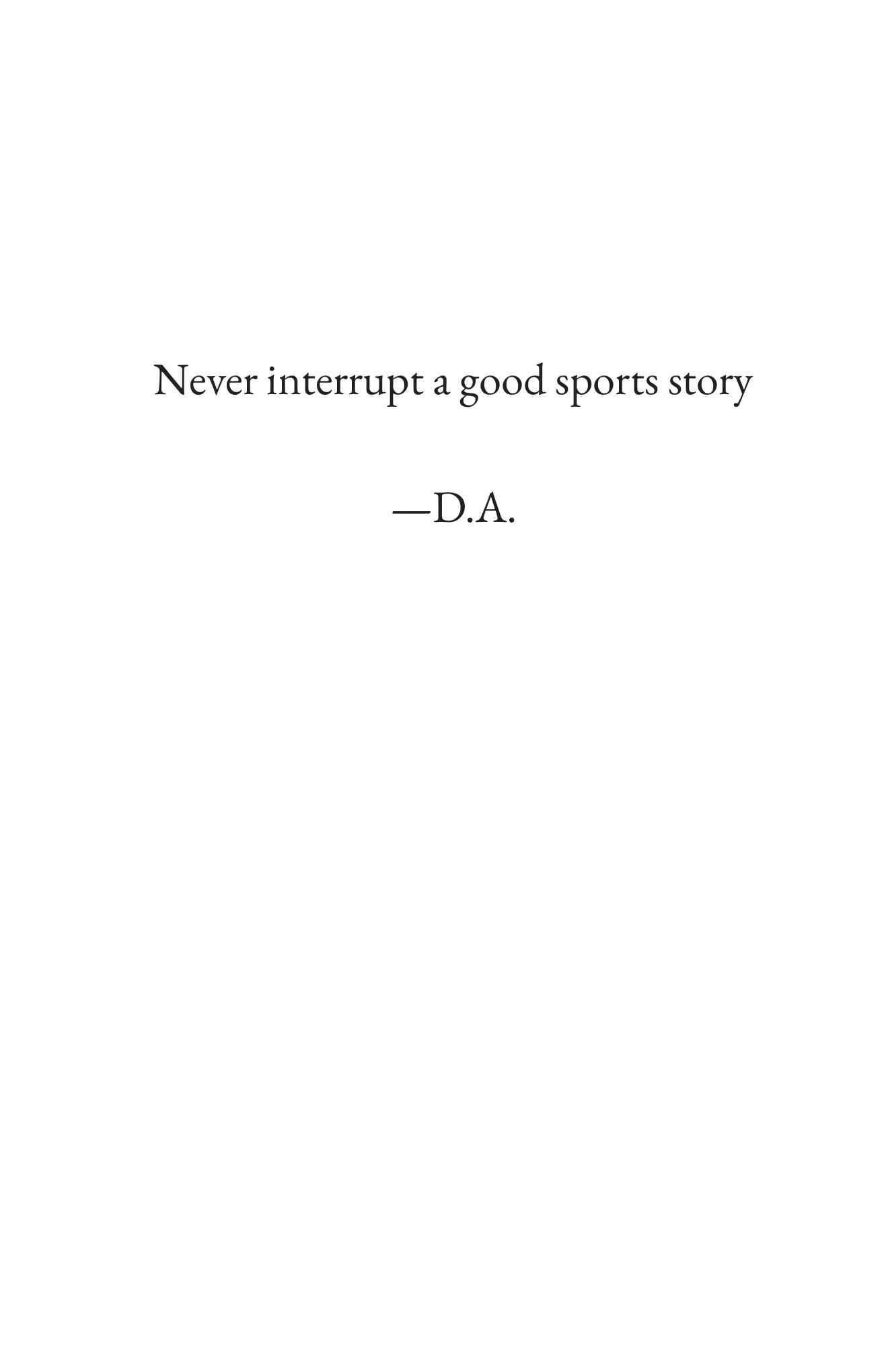 Book page 3 of Never Interrupt a Good Sports Story