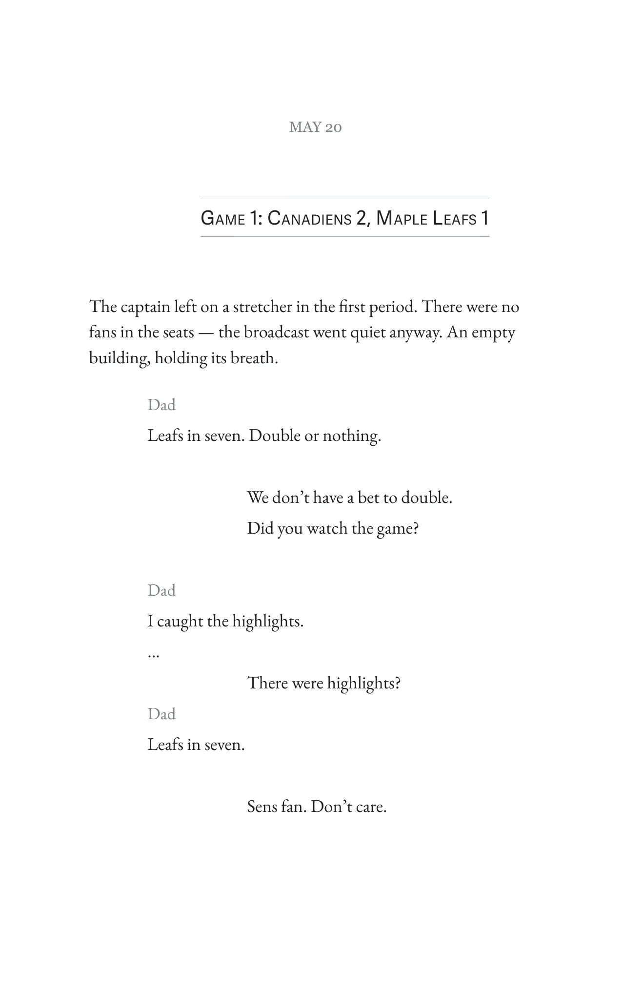 Book page 18 of Never Interrupt a Good Sports Story