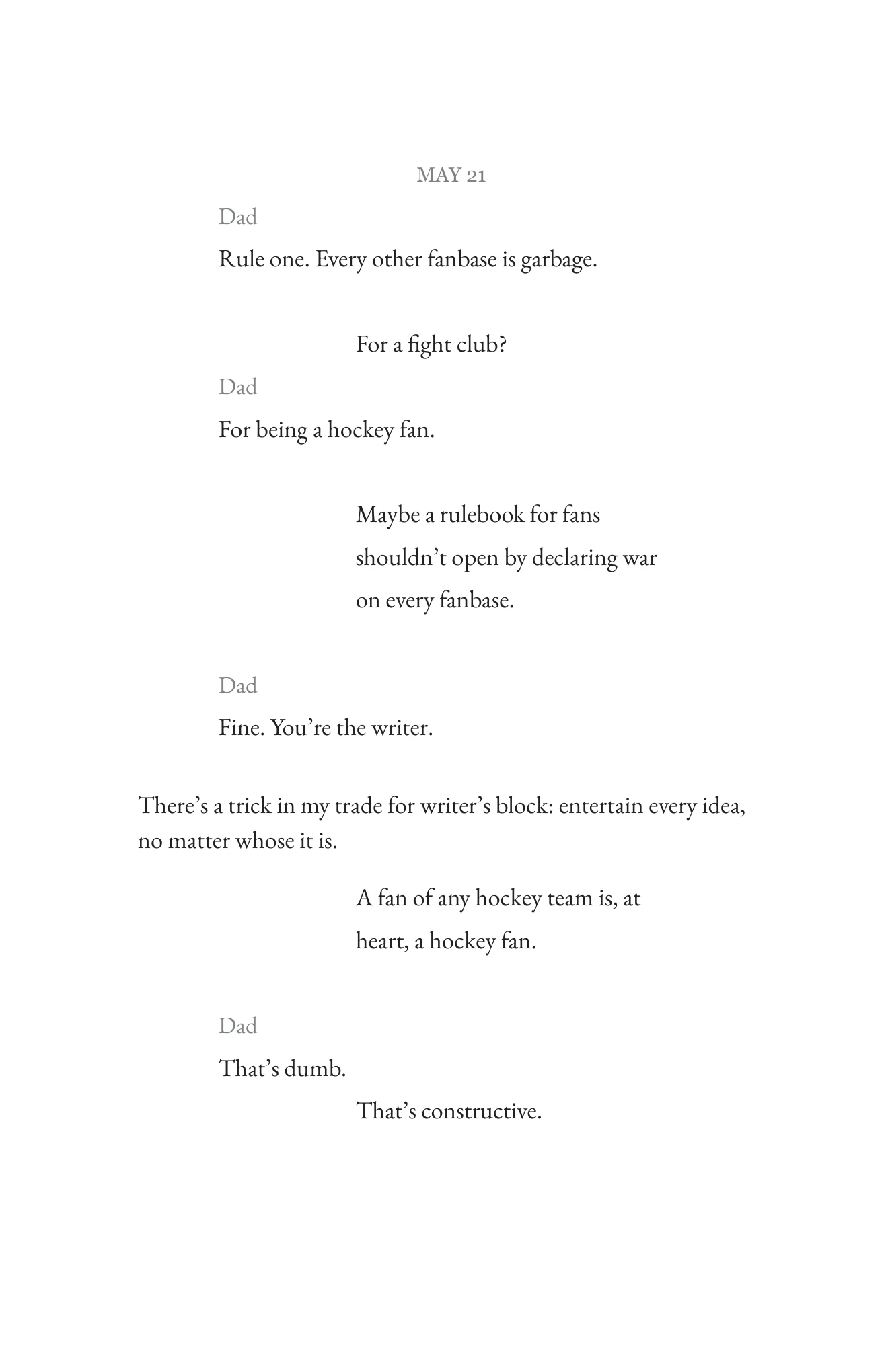 Book page 21 of Never Interrupt a Good Sports Story